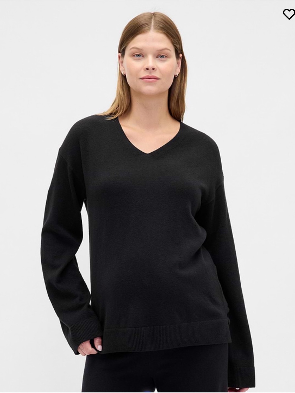 Gap Maternity V-Neck Women's Sweater in True Black